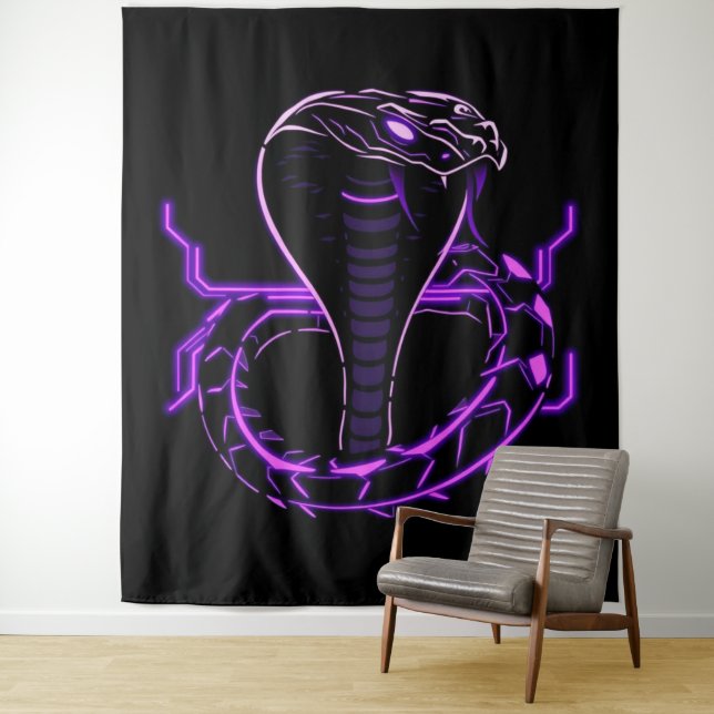 Tapiz Neon-Kobra – Wächter des digitalen Dschungels (In situ)