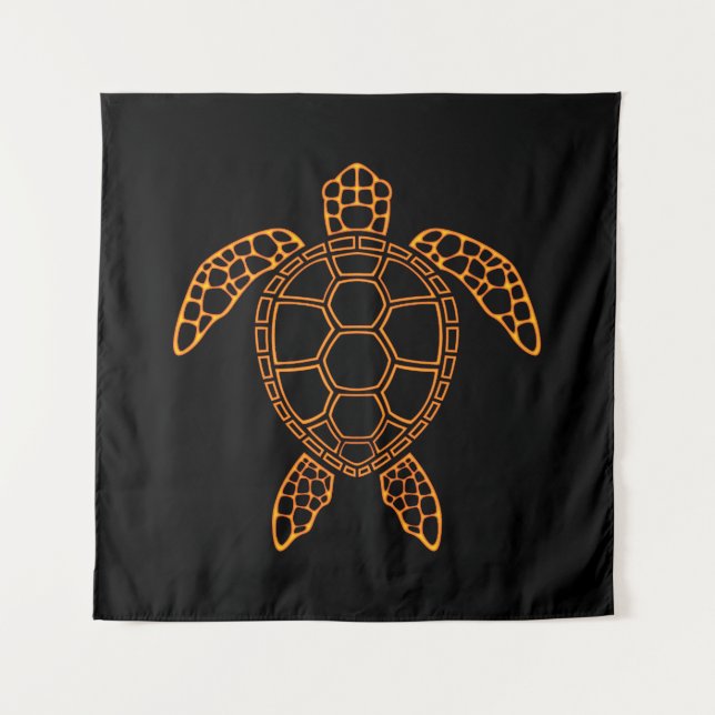 Tapiz Neon Lava Sea Turtle Design (Anverso)