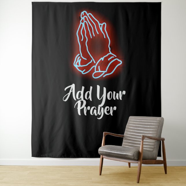Tapiz Neon Praying Hands Personalizado o Personalizar (In situ)