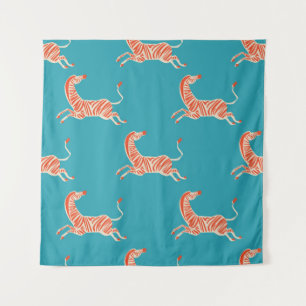 Tapiz Neon Zebra: Retro Colorful Seamless