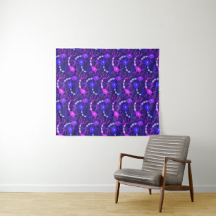 Tapiz Neuronas Conectadas Neon Morado