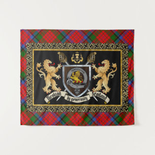 Tapiz Nicolson Clan Badge & Motto con Leones