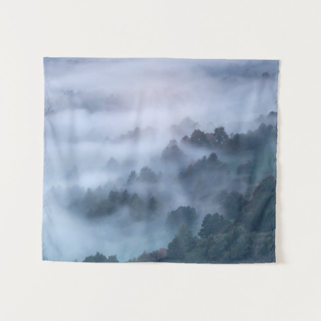 Tapiz Niebla matutina por los árboles (Anverso (horizontal))
