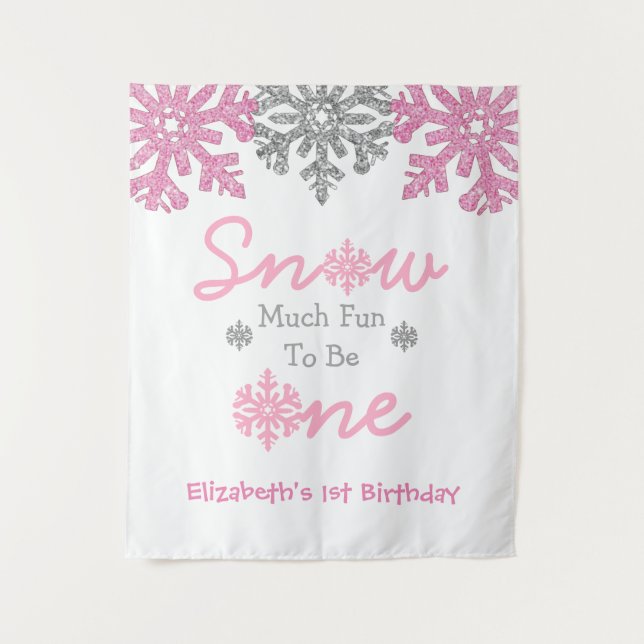 Tapiz Nieve Es Muy Divertido Ser Un Primer Cumpleaños De (Anverso)