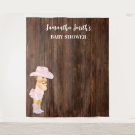 Tapiz Niña pequeña y rosa niña de vaca Baby Shower occid