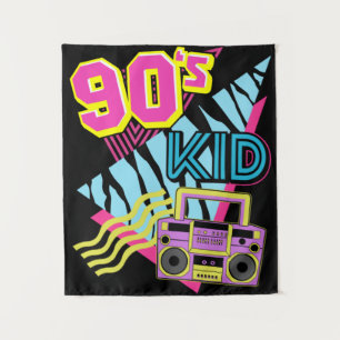 Tapiz Niño de los 90s Boombox Nostalgia de los 90s 80s