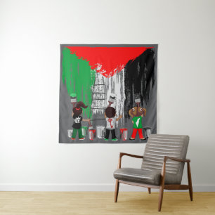 Tapiz Niños de Gaza pintando la bandera de Palestina