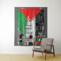 Niños de Gaza pintando la bandera de Palestina