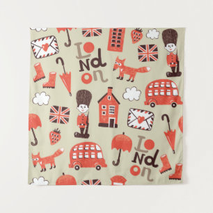 Tapiz Niños de Londres: Diseño de patrones divertidos