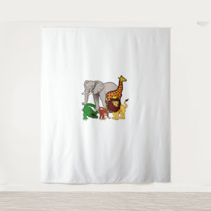 Tapiz Niños Elefantes Giraffe Niños Chicas Zoológico de