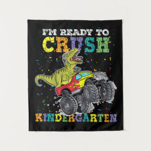 Tapiz Niños estoy listo para aplastar el monstruo de gua