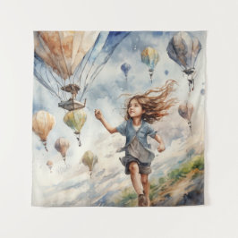 Tapiz niños volando cometas