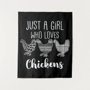 Tapiz No 2/2, sólo un Chica que ama a las gallinas, grac