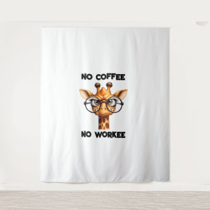 Tapiz No hay café, no hay trabajo gracioso diciendo No h