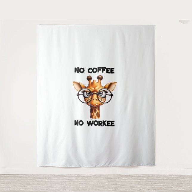 Tapiz No hay café, no hay trabajo gracioso diciendo No h (Anverso)