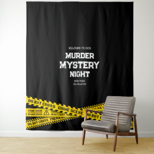 Tapiz Noche de Misterio de Asesinato con Cintas policial