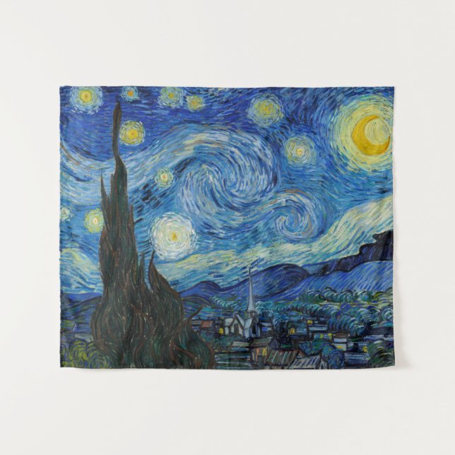 Tapiz Noche estrellada | Vincent van Gogh (Anverso (horizontal))