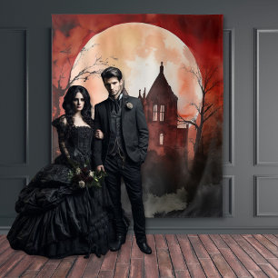 Tapiz Noche Gothic Moody Full Moon & Castle