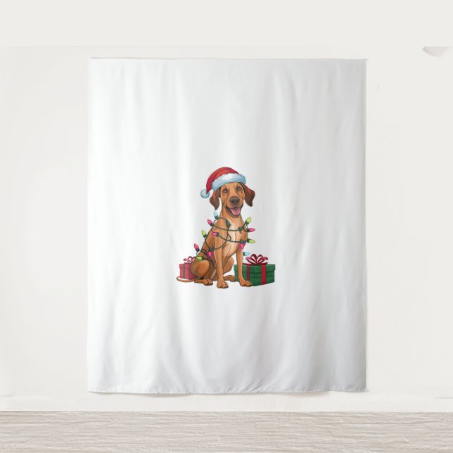 Tapiz Noches iluminando Santa Hat Thai Ridgeback Dog Nav (Anverso)