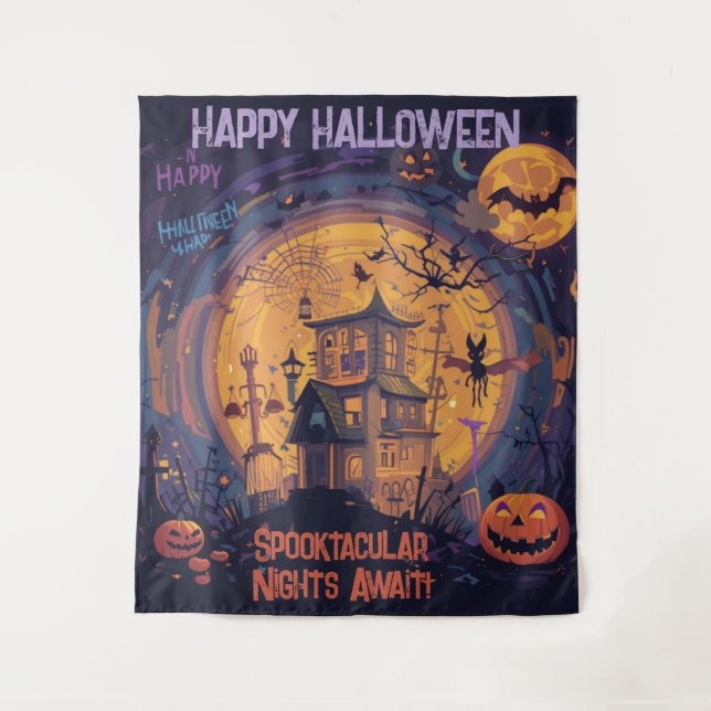 Tapiz ¡Noches Spooktaculares Esperan! (Anverso)