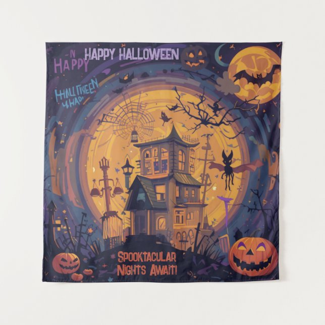 Tapiz ¡Noches Spooktaculares Esperan! (Anverso)