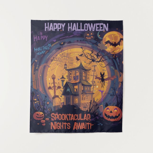 Tapiz ¡Noches Spooktaculares Esperan! (Anverso)