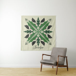Tapiz Nombre botánico de planta verde Monstera Mandala