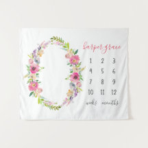 Nombre de bebé mensual de hito de foto de jardín d