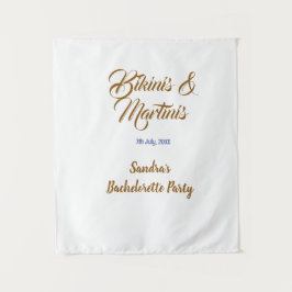 Tapiz nombre de despedida de soltera bikinis y martinis
