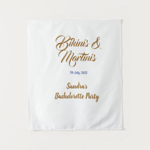 Tapiz nombre de despedida de soltera bikinis y martinis 
