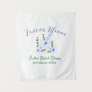 Tapiz nombre ducha nupcial boho amor en flor púrpura ret