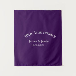 Tapiz nombre fecha aniversario de bodas 30 años púrpura 