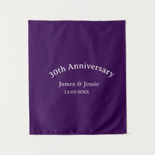 Tapiz nombre fecha aniversario de bodas 30 años simple p
