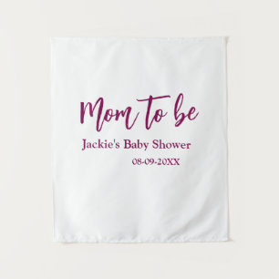 Tapiz nombre fecha de baby shower futura mamá rosa simpl