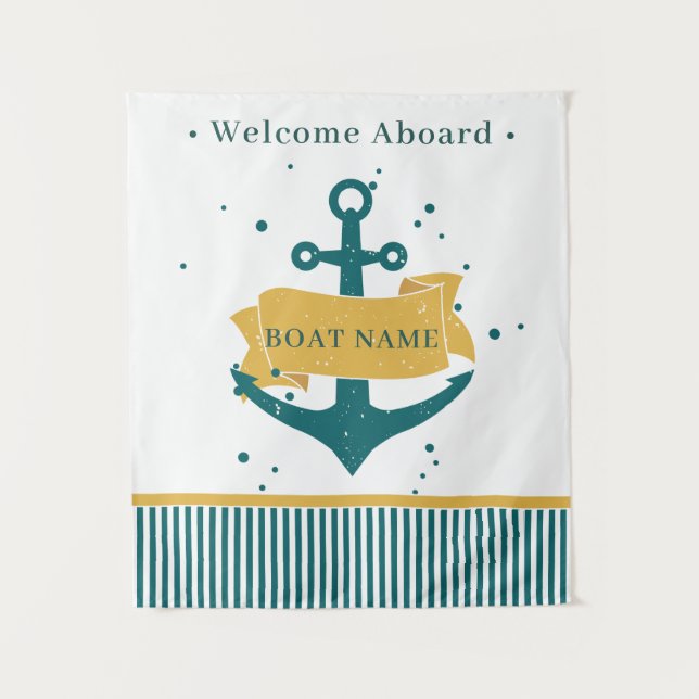 Tapiz Nombre Nautical Personalised Boat (Anverso)