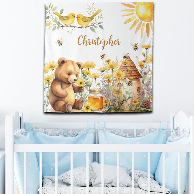 Tapiz Nombre personalizado Abejas Abejas Teddy Bear fond (Subido por el creador)