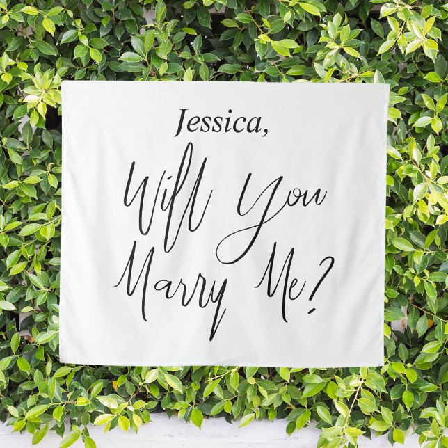 Tapiz Nombre personalizado de fondo de propuesta Te casa (Proposal Backdrop Custom Name Will You Marry Me
)