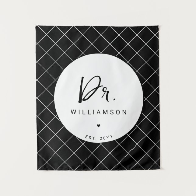 Tapiz Nombre Personalizado Dr Minimalista Graduación de  (Anverso)