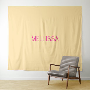 Tapiz Nombre personalizado minimalista crema 