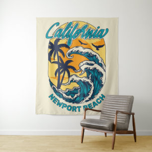Tapiz Nombre personalizado / Texto Surfing de California