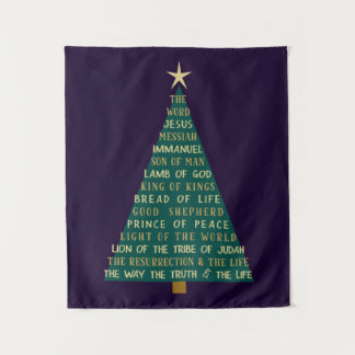 Tapiz Nombres de Jesús Árbol de Navidad