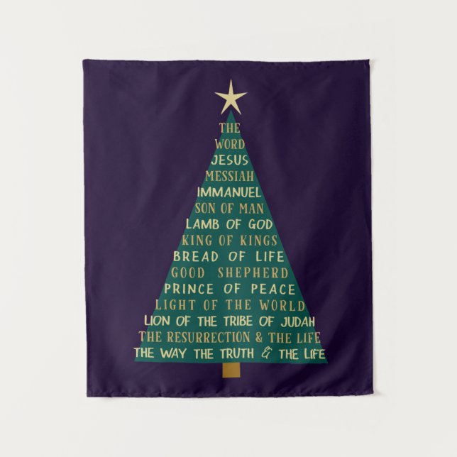 Tapiz Nombres de Jesús Árbol de Navidad (Anverso)