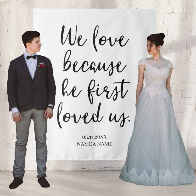 Tapiz Nosotros Amamos Porque Él Primero Nos Amó Fondo Bo (We Love Because He First Loved Us Backdrop Wedding
)