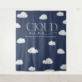 Tapiz Nube azul marino nueve ducha moderna elegante