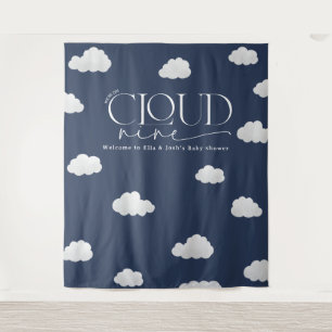 Tapiz Nube azul marino nueve ducha moderna elegante