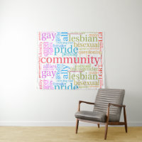 nube de palabras de la comunidad arcoíris LGBTQ+ d