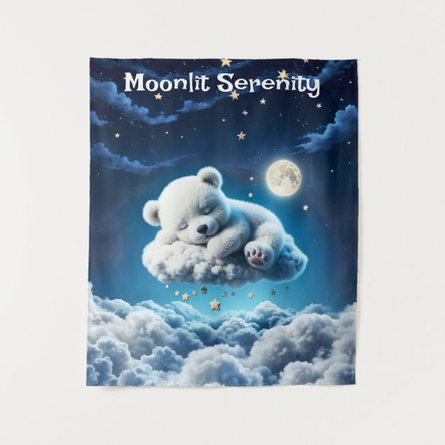 Tapiz Nubes de oso sueño luna sueño animal sueño (Anverso)