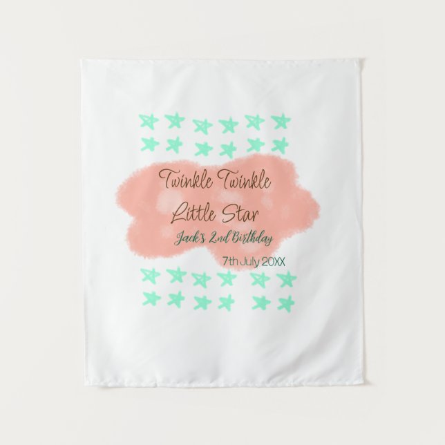 Tapiz Nubes naranjas parpadean parpadean pequeñas estrel (Anverso)