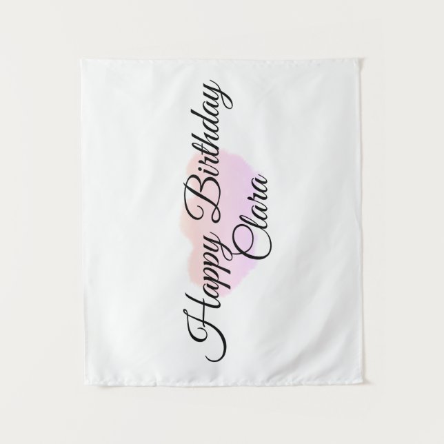 Tapiz Nubes pastel de color naranja rosa cumpleaños mode (Anverso)