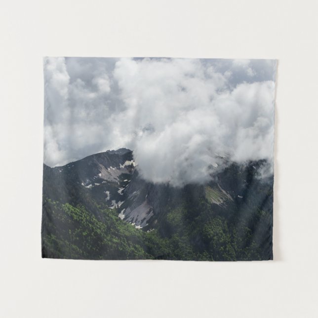 Tapiz Nubes que cubren montañas (Anverso (horizontal))